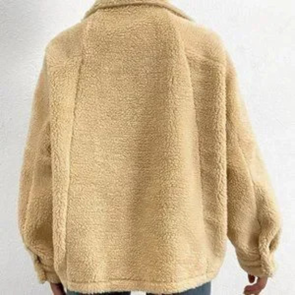 ZARA fall winter casual button teddy faux fur button down coat trending